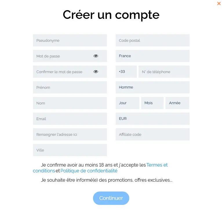 Boomerang Casino registration process