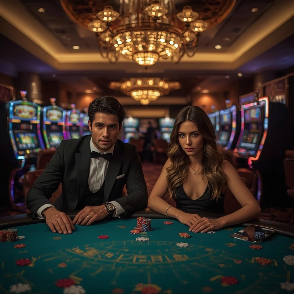 Two poker players at BOOMERANG CASINO in India